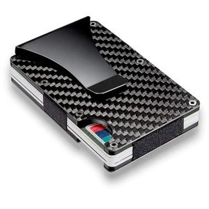 BRAND NEW Mens Slim Wallet Minimalist RFID Blocking Money Clip Carbon